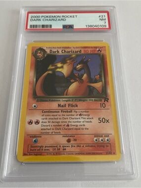 2000 Dark Charizard PSA 7 Graded Pokémon Card - Orange/Black